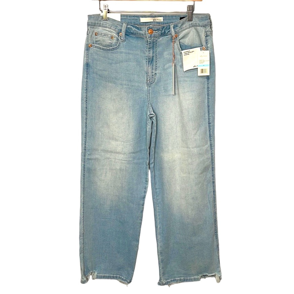 Ella Moss Cropped Wide Leg Jeans Light Wash